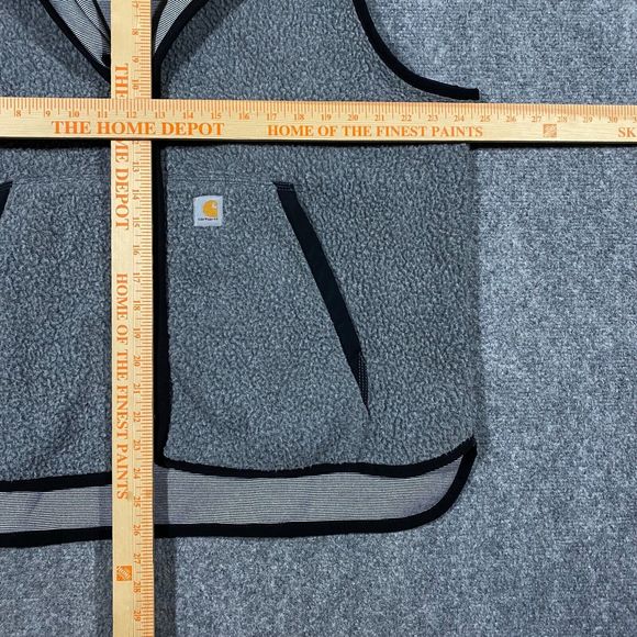 Carhartt Sherpa Fleece Snap Front Vest Womens X-Large XL Relaxed Fit Gray Black - Picture 15 of 16